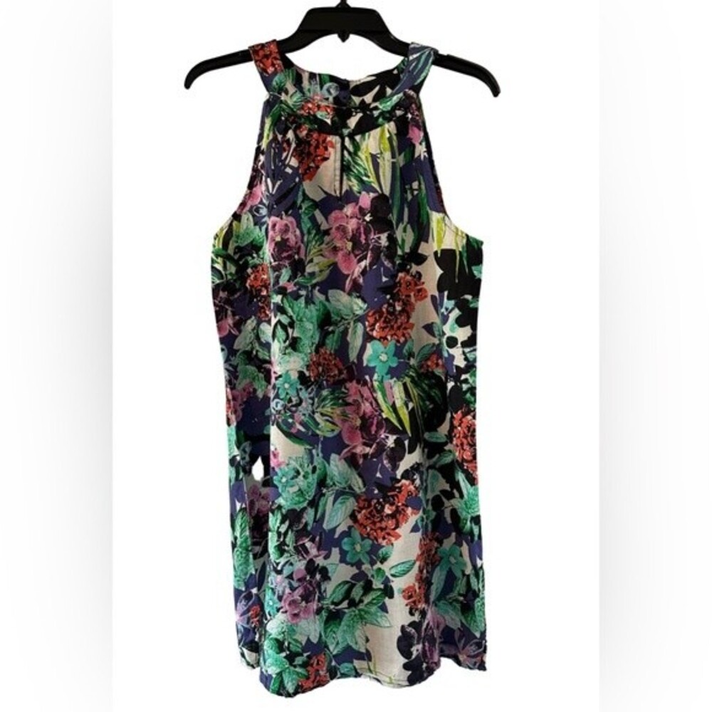 C&C California Floral Linen Summer Dress Size M